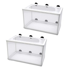 2 Pack Fish Tank Breeder Net,Fish Isolation Breeding Hatching Box, Plastic Fr...