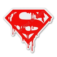 Superman Bloody Shield Logo Weather Resistant Vinyl Decal/Sticker 03
