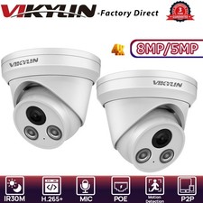 Vikylin Turret Monitor 4K 8MP/5MP POE Security Camera MIC IP67 Onvif MD Outdoor