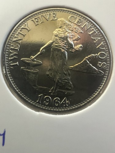 1964 Philippines 25 Centavos Coin🇵🇭 item 4265