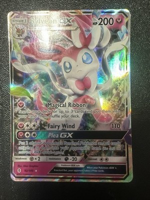 sylveon gx pokemon card price - - 140/145 Honor the incredible history of the TCG hobby by adding this Sylveon GX 2019 Pokemon Hidden Fates Shiny Vault Shiny Holo Rare #SV76 PSA Authenticated 10 Card to your vault 2017 Pokemon Sun & Moon