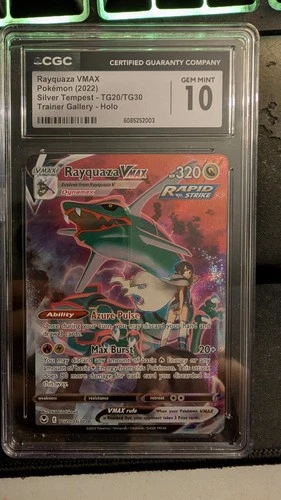 Pokémon TCG Rayquaza VMAX TG20/TG30 Silver Tempest CGC GEM MINT Grade 10
