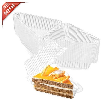 Clear 4.33 Inch Cake Slice Containers - 100 Pack for Freshness and Visibility