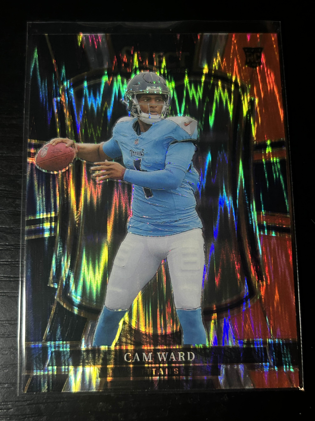 Cam Ward 2025 Select #126 Black Red Shock Prizm SP Rookie RC Titans