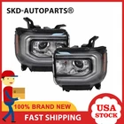 For 2016-2018 GMC Sierra 1500 Xenon Type LED DRL Projector Headlights Headlamps