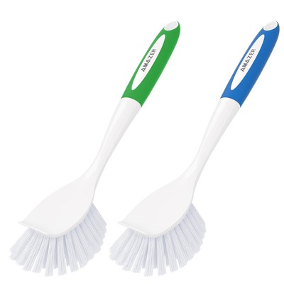 Dish Brush with Handle 2 Pack Kitchen Scrub Brushes for Cleaning Dish Scrubbe