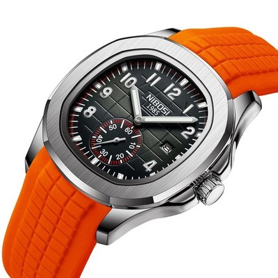Unisex Silicone Strap Quartz Watch Water Resistant 40mm Matte Black Sports Watch, 40mm Dial, 30M Water Resistance  main image 4