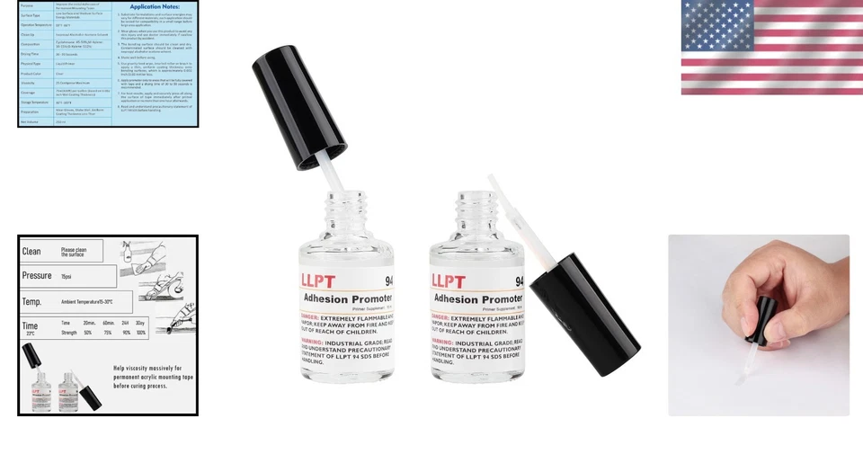 Paquete de 2 promotores de adhesión 94 - 18 ml cada uno, imprimación transparente de alta resistencia Foto 2 de 4