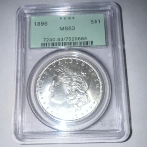 1896 Morgan Dollar $1 Silver Coin PCGS MS63 Philadelphia Silver