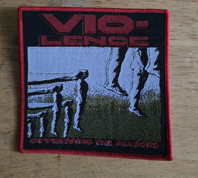 Vio-lence Oppressing the Masses Red Border Woven Patch