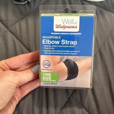 Walgreens Elbow Strap Adjustable Support Antimicrobial One Size Left Right New