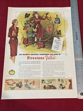 Anuncio impreso Firestone Velon Products años 40