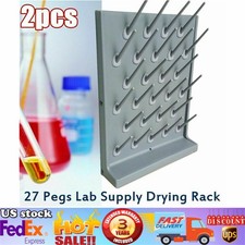 2PCs Lab Drying Rack with 27 Pegs - Wall-Mountable Cleaning Solution