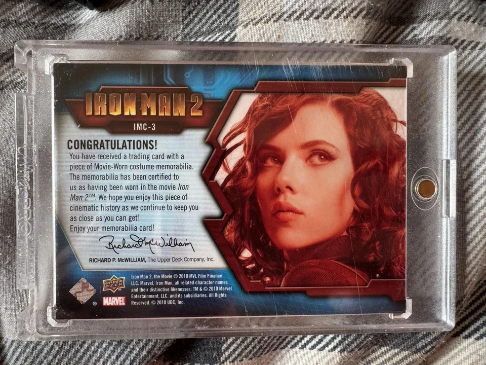 Iron Man 2 costume card Upper Deck Black Widow IMC-3 - Image 2 of 3