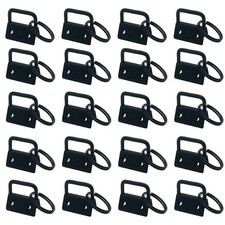 20pcs 1 Inch Key Fob Hardware with Rings Sets,Wristlet 1 Inch, Black