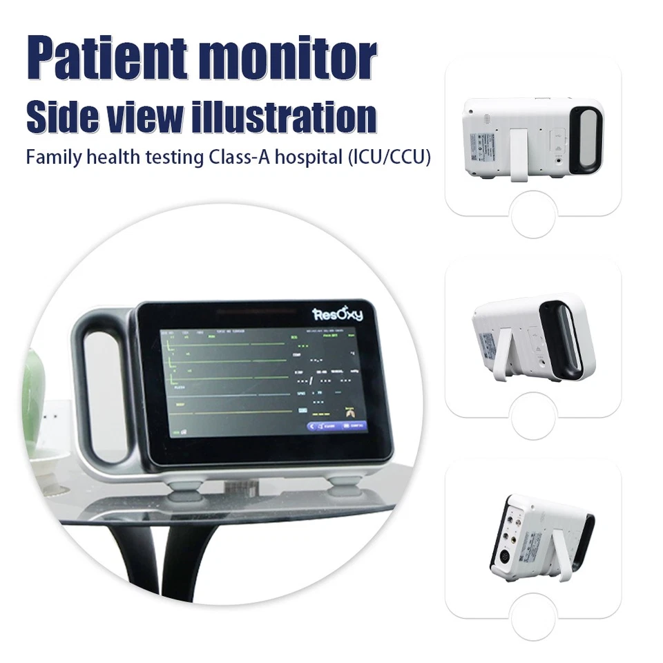 Portable Patient Vital Signs Monitor 7 inch screen ECG/NIBP/TEMP/RESP/SPO2/PR - Image 2 of 4