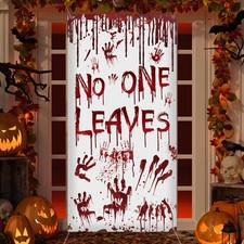 Halloween Door Cover Decoration Front Door Sign Banner Party Supplies Favor