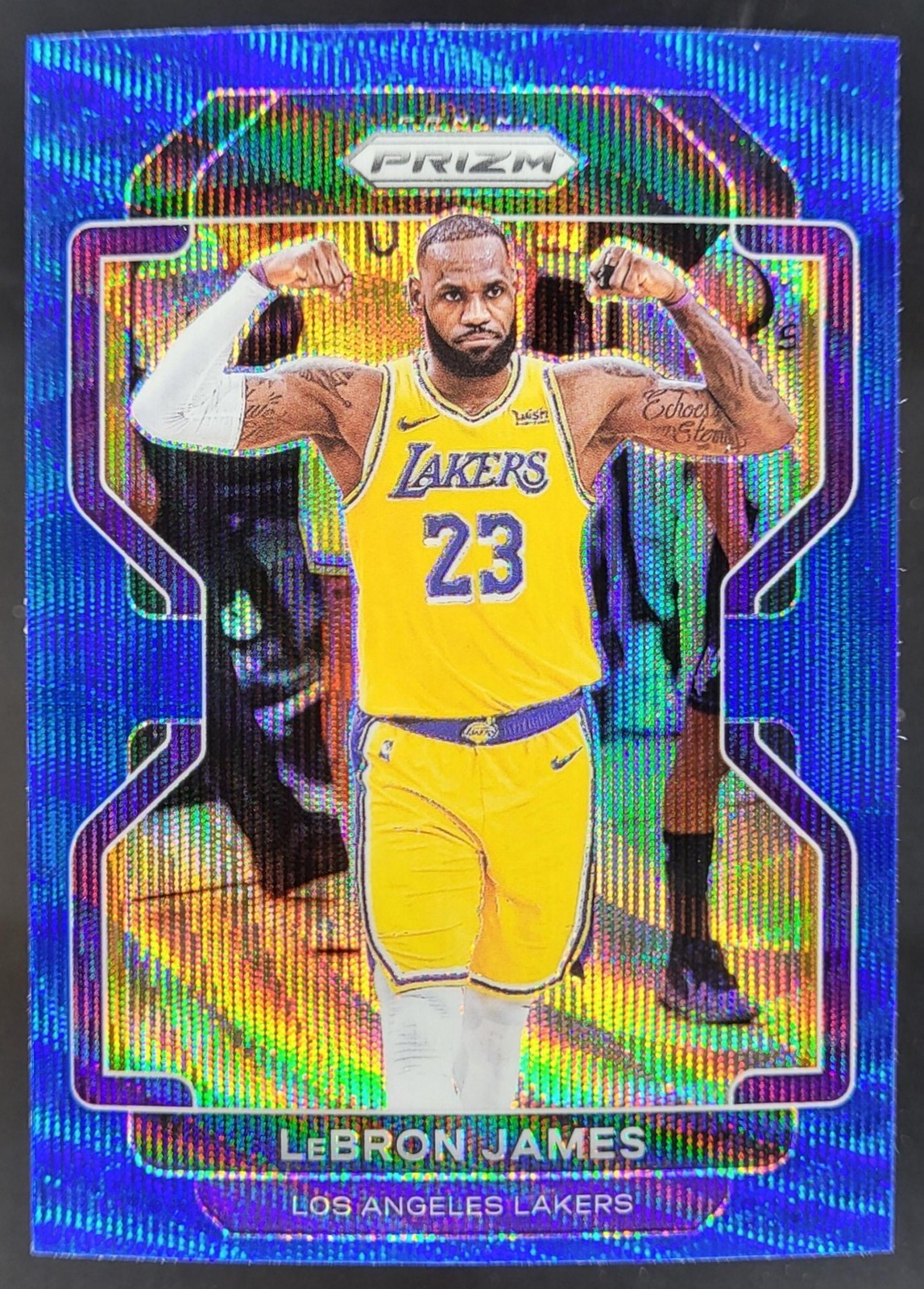 2021-22 Panini Prizm LeBron James Blue Wave #91 Los Angeles Lakers MS2