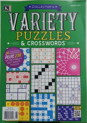 Kappa Collectors Variety Puzzles & Crosswords August 2017 FREE SHIPPING ...