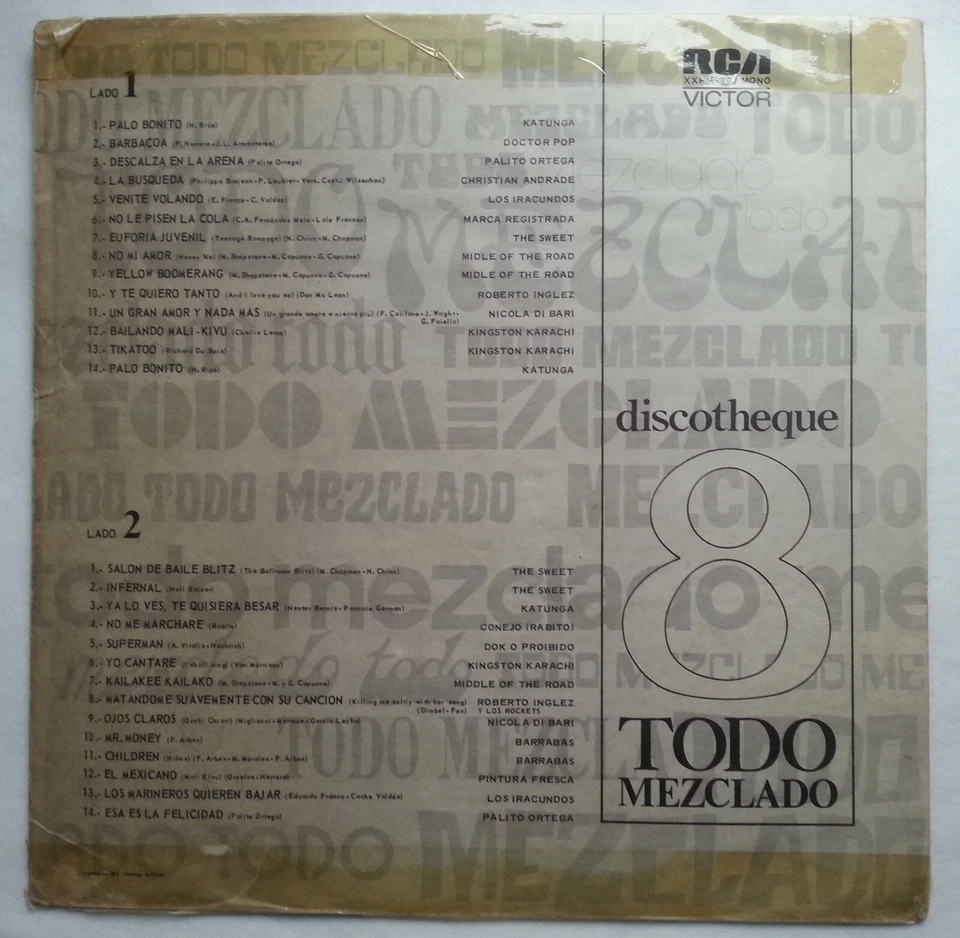 V/A THE SWEET BARRABAS CONEJO KATUNGA 1974 MONO NON-STOP UNIQ CHILEAN PRESS ONLY - Image 3 of 4