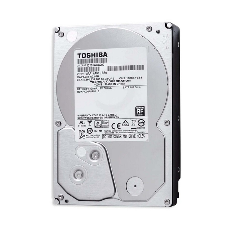 Toshiba Hard Disk HDD 2TB 2000GB 3,5 " SATA Internal Desktop Computer