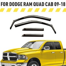 Rain Guards Vent Visors Shade for 2009-2018 Dodge RAM Quad Cab