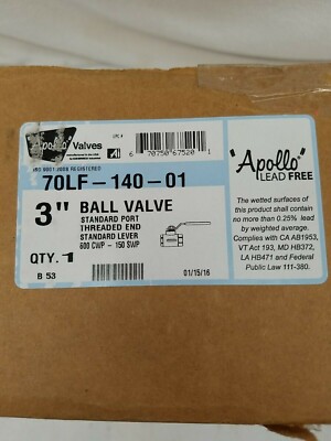 Apollo 70LF-140-01 3'' copper Standard Port Threaded Lead free Ball valve
