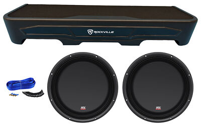 (2) MTX 12'' Subwoofers+Sub Box Enclosure For 2007-2018 GMC/Chevy Crew Cab