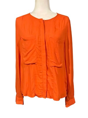 Anthropologie x Maeve Clara Split Coral Blouse Size 6