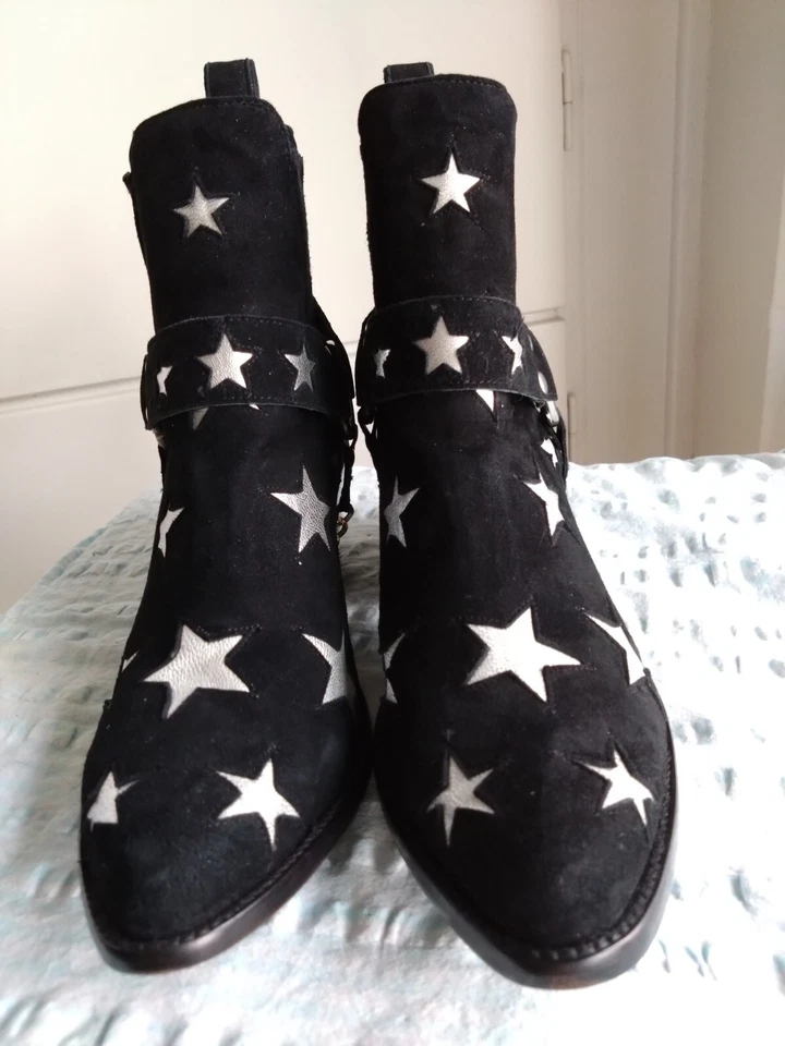 OLD GRINGO MEXICANA CIRCUS BLACK SILVER STARS NEW  EU40 ,US9.5, UK7 COWBOY BOOTS - Bild 2 von 4