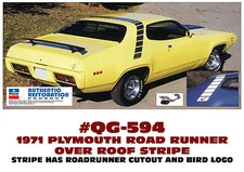 QG-594 1971 PLYMOUTH ROAD RUNNER STROBE STRIPE KIT - RR NAME and BIRDS APPLIED