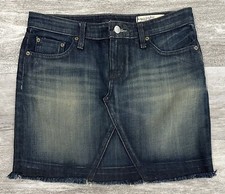 Polo Ralph Lauren Womens Multi Stitched Denim Skirt Size 4 Back Design Stretch