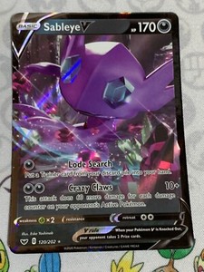 C2348 POKEMON TCG SWORD & SHIELD BASE SET SABLEYE V #120 NM HOLO