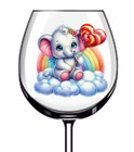 12x Valentine's Day Rainbow Elephant Vinyl Sticker Decal Tumbler Wine Glass Mug