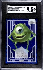 2023 Topps Chrome Disney 100 Mike Wazowski Blue Wave/23 Monster Inc SGC 9,5
