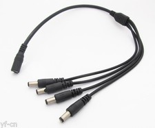 50pcs DC Power Splitter Cable 5.5x2.1 DC Female 1 to 4 Male Cord For CCTV Camera