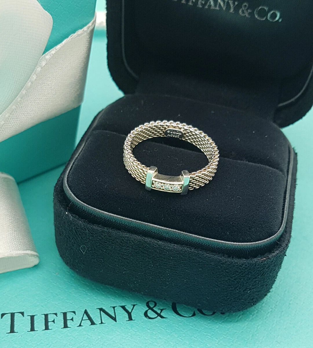 Tiffany & Co. Somerset Mesh Ring - Sterling Silver Band, Rings - TIF107408  | The RealReal