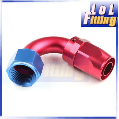 US SHIP 120 Degree -12AN AN12 Swivel Hose End Fuel Oil Fitting Adapter Red/Blue