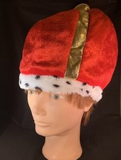 Kings Soft Royalty Crown Hat Red Black Gold  One Size  Costume Dress Up