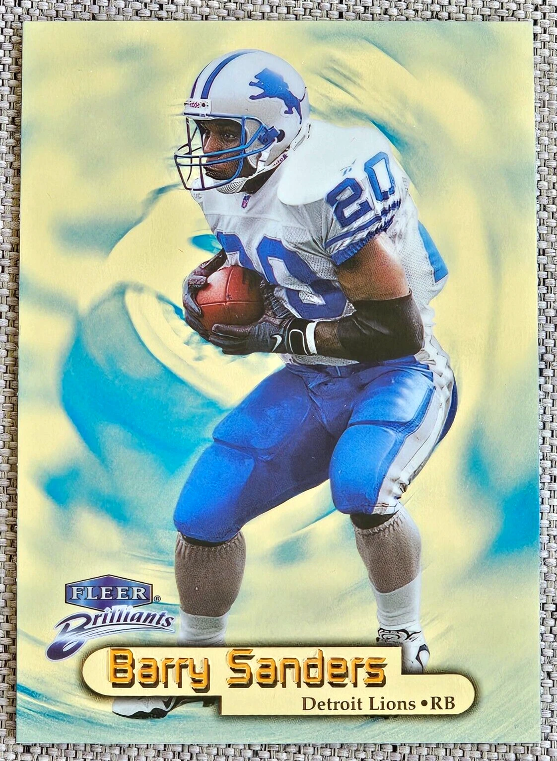 BARRY SANDERS 1998 FLEER BRILLIANTS BLUE FOOTBALL CARD #25B DETROIT LIONS HOF