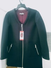 Steve Madden Long Zipped Black Jacket Size Medium 
