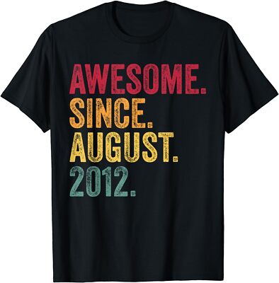 Awesome Since August 2012 Cool Birthday Gift Vintage Unisex T-Shirt