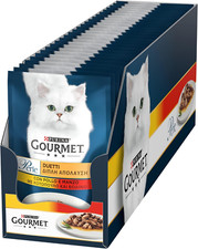 Gourmet Perle Duetti con Carni Cibo Umido per Gatti con Pollo e Manzo, 26 Buste 