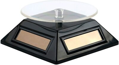 TRIXES schwarzer solarbetriebener & batteriebetriebener drehbarer Ständer NEU drehbares Produktdisplay