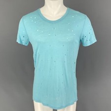 IRO Size S Clay Blue Aqua Distressed Linen Cr...