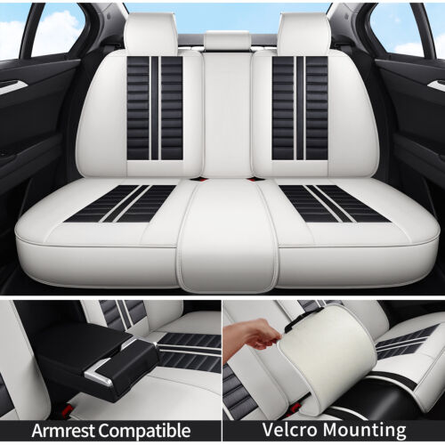 Heavy Duty Universal Car Seat Covers Leather Full Set for Most Cars SUVs Trucks - Picture 2 of 16