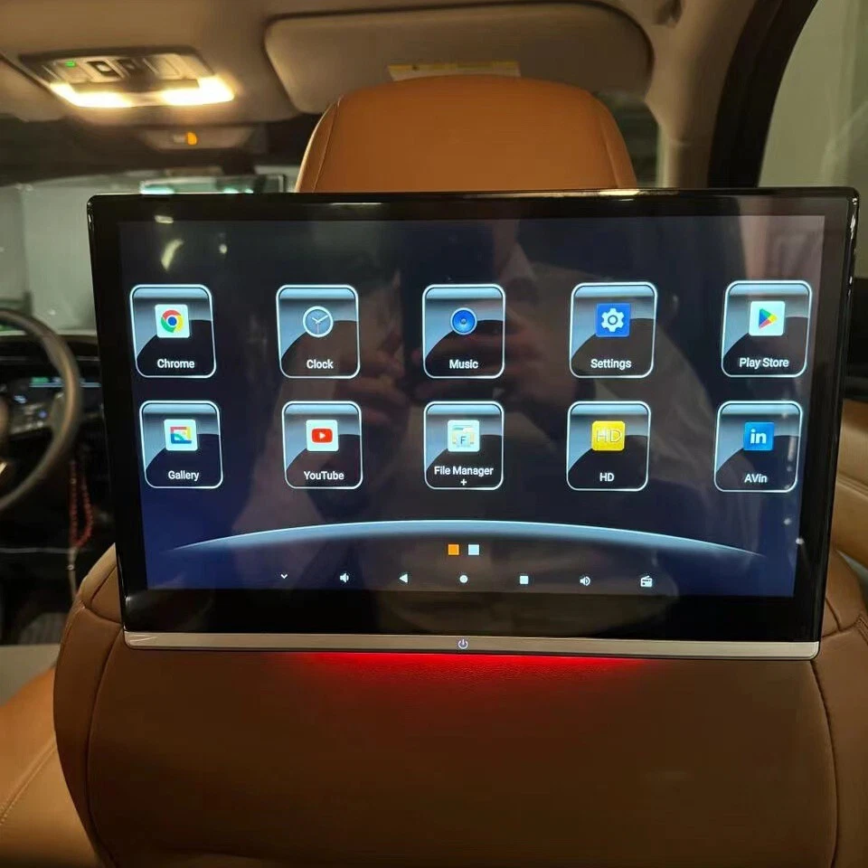 Monitor reposacabezas TV coche Android 14 8G+128G con sistema de entretenimiento asiento trasero Foto 2 de 4