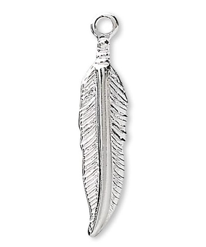 Dije, Plateado Latón Detallado Pluma 18x4mm Gota con Lazo 10 O 100 - Imagen 4 de 5