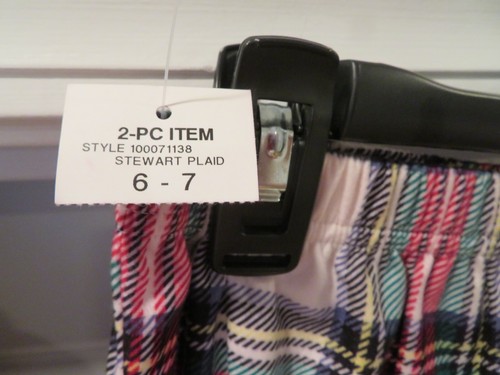 NWT Family PJs Macy's Kids Unisex Sz S (6/7) Stewart Plaid 2 pc Pajama Set - Picture 5 of 12