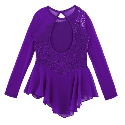 Kids Girls Glitter Ballet Dance Skirted Leotard Dress Figure Ice Skating Costume - Picture 51 of 85